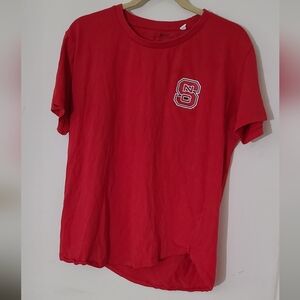 NC State Pressbox Vibrant Red Cotton Women's Large T-Shirt